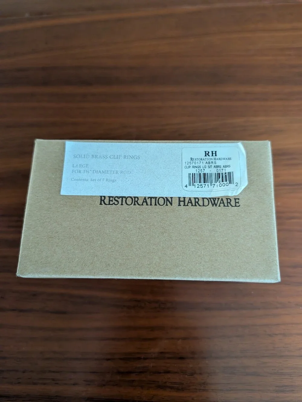 Restoration Hardware Estate Clip Rings Brass 7 Fits 1.5